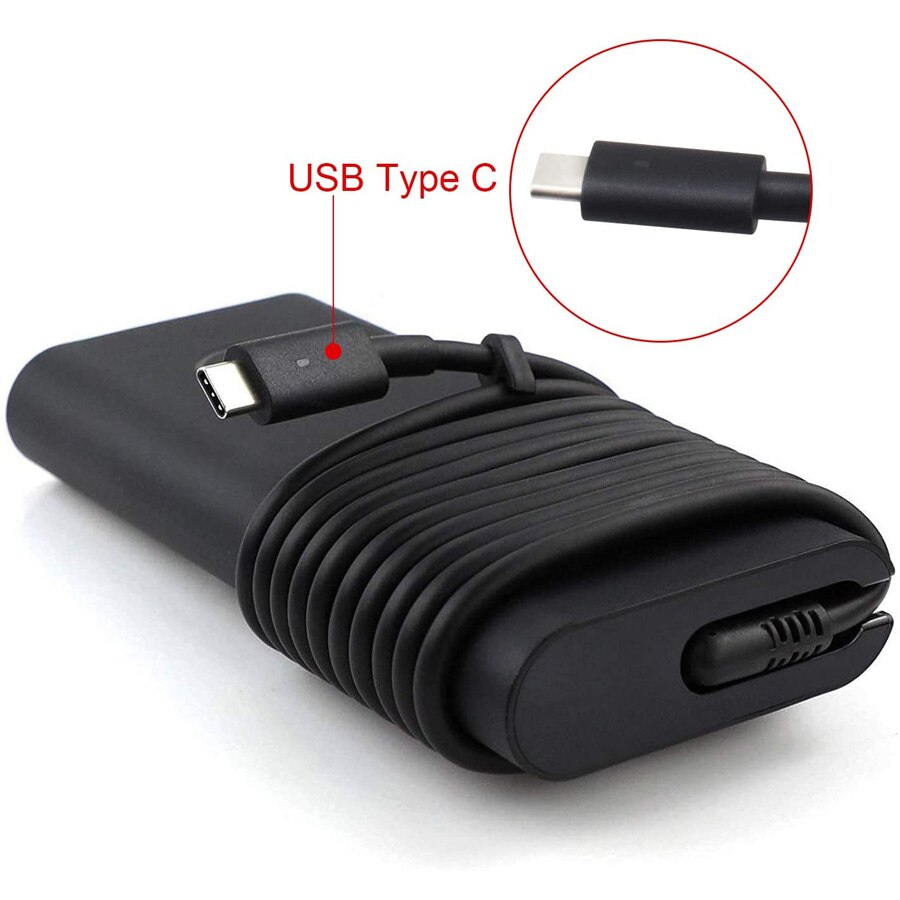 USB C Laptop Charger for Dell Latitude 3380 3390 5285 5289 5290 7212 Chromebook 3380 5190, Venue 5855 5056 Power Adapter Cord