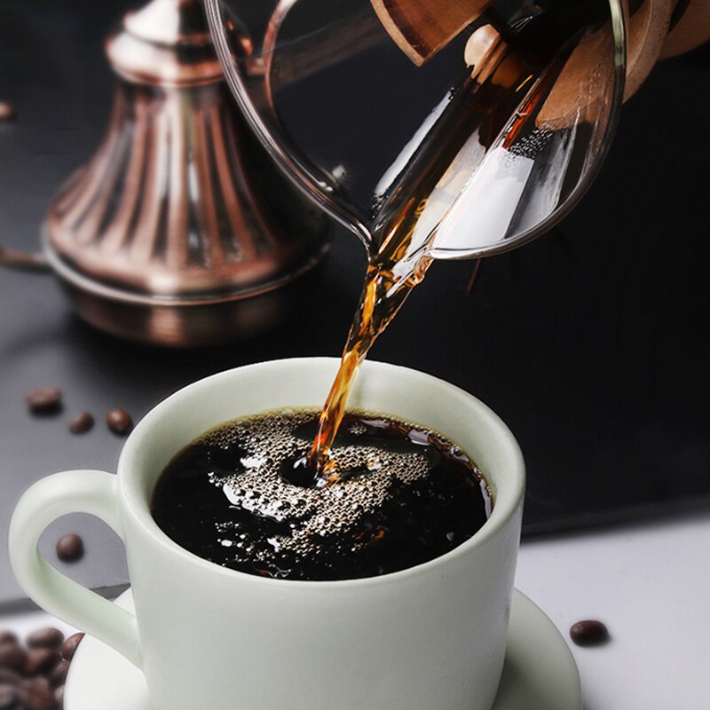 Classic Glass Coffee Pot Espresso Coffee Maker Simple Style Pour Over Coffeemaker Coffe Machine Filter 400ml