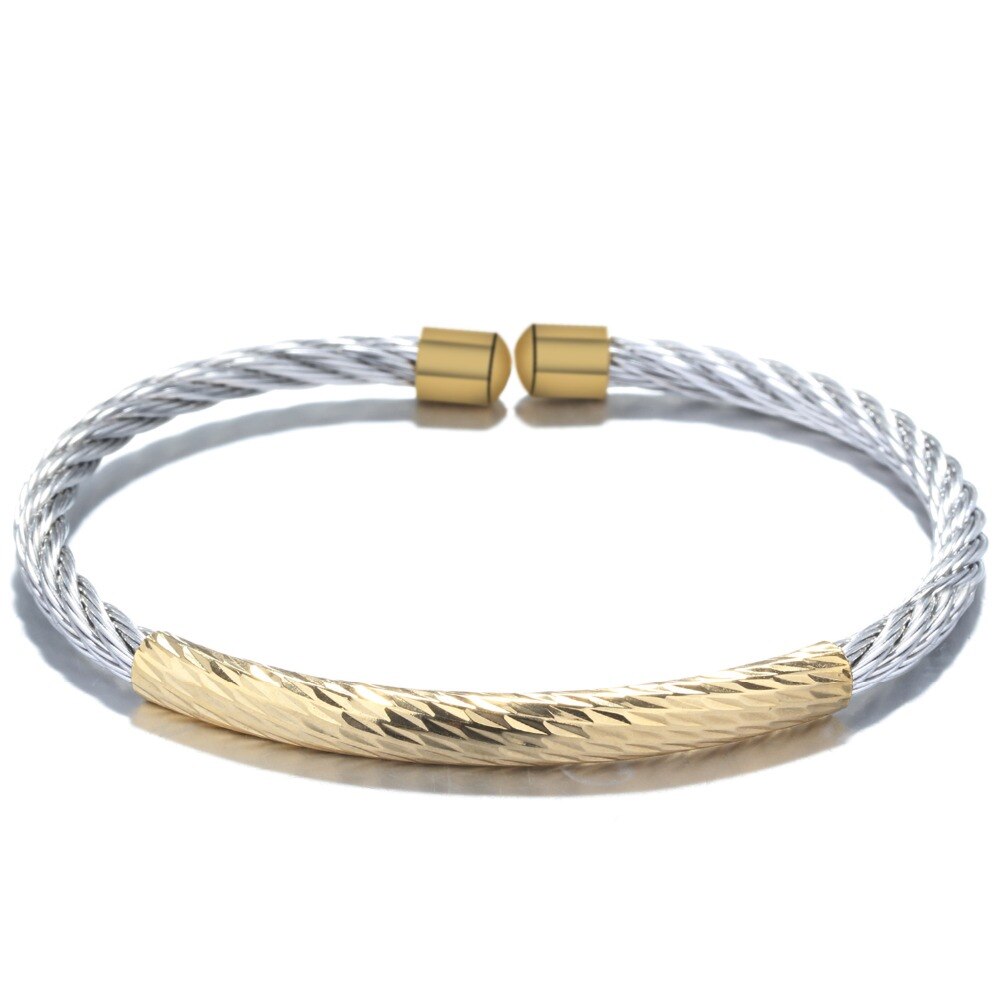 stainless steel cable mesh Cuff Bracelets chain bracelet bangles for women