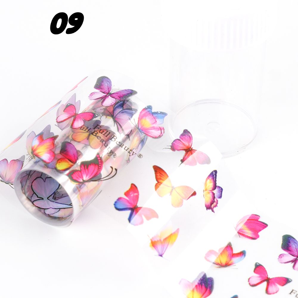 Aurora Nail Foils Shattered Glass Nail Art Marble Holographic Cellophane Paper Nail Sticker Summer Manicure Clear GL1900: 1808-09 bottle
