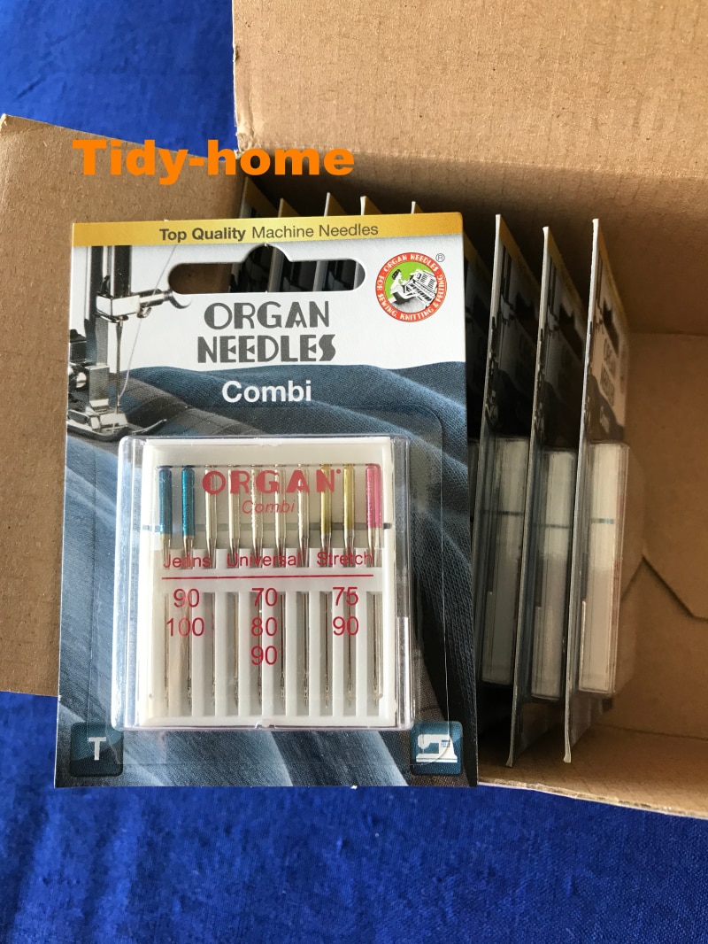10pcs/pack ORGAN Home Sewing Machine Needles For Jeans Universal&amp; Super Stretch Various Purposes Combi Pack Needle