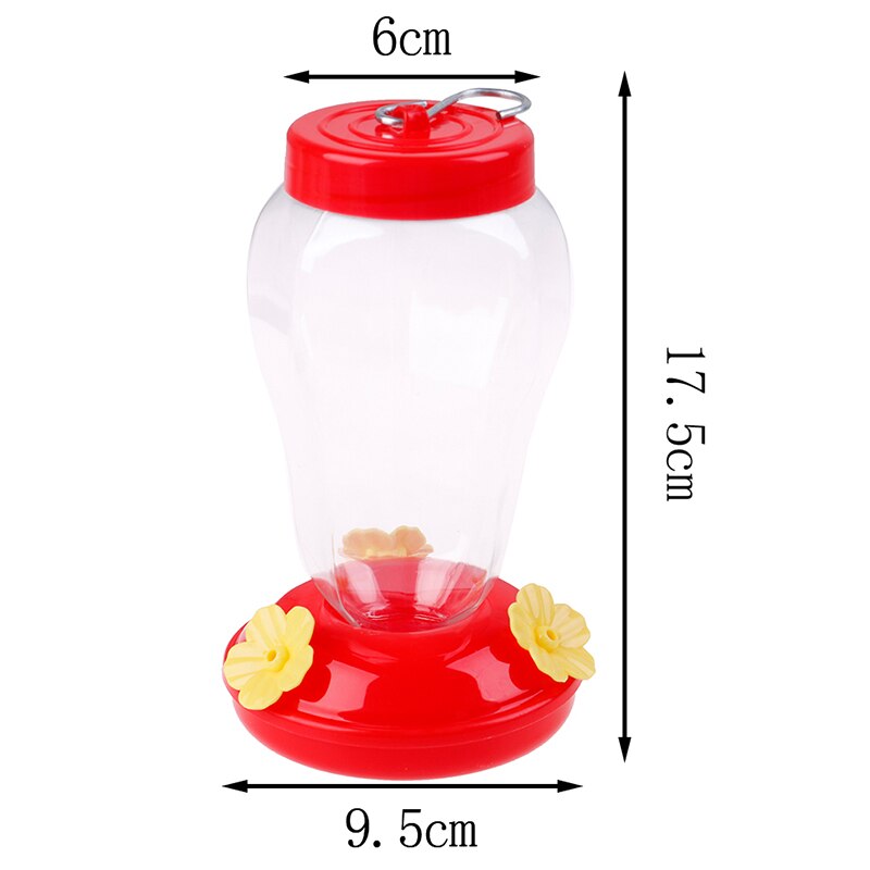 Plastique oiseau distributeur d'eau bouteille suspendus colibri mangeoire jardin extérieur en plastique fleur fer crochet animal de compagnie oiseau fournitures