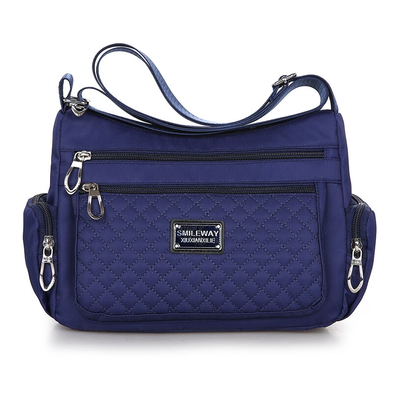 Mode Waterdichte Nylon Vrouwen Messenger Bags Carteira Vintage Zwervers Dames Handtas Vrouwelijke Crossbody Tassen Schoudertassen: Marineblauw