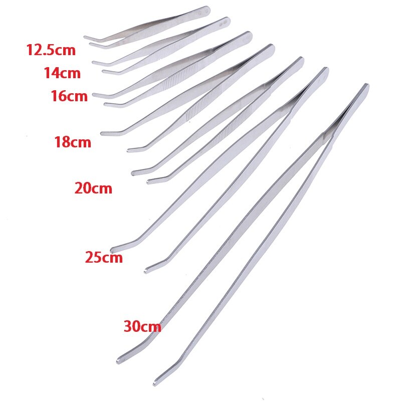 Stainless Steel Aquarium Cleaning Tools Elbow Tweezers Anti-static Hand Tool Clear Clip Tool 12.5/14/16/18/20/25/30cm