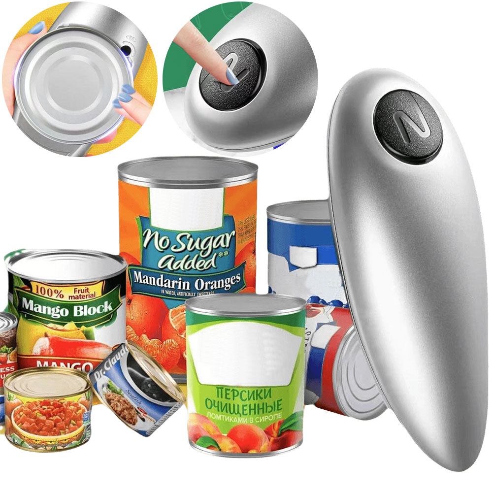 Electric/Manual Jar Opener Automatic Bottle Opener Battery Operated Tin Opener One Touch for Weak Hands for All Kinds of Jars