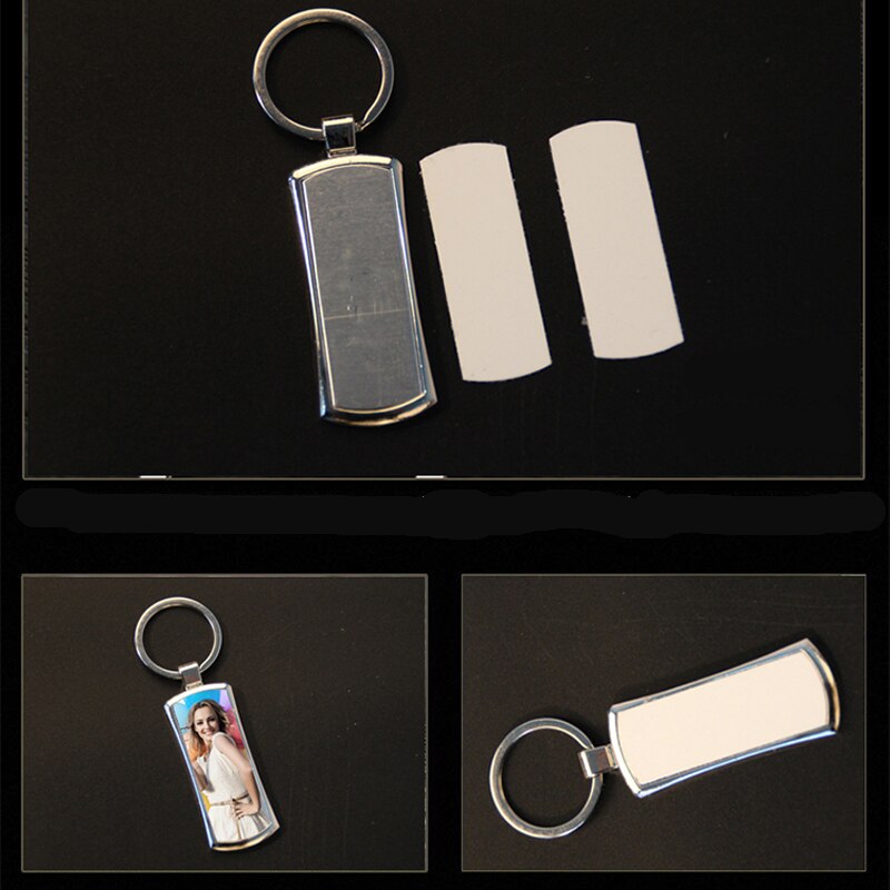 10 stuks/partijen blanco metalen sleutelhangers sleutelhangers flesopener tags diy printen sublimatie inkt transfer beide kanten kunnen printen