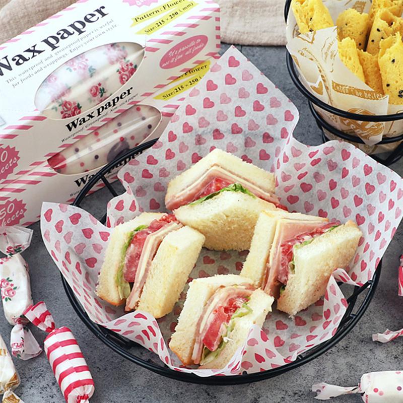 200Pcs Food Wrapping Paper Safe Nice Food Packing Paper Cake Wrapper Greaseproof Packing Paper