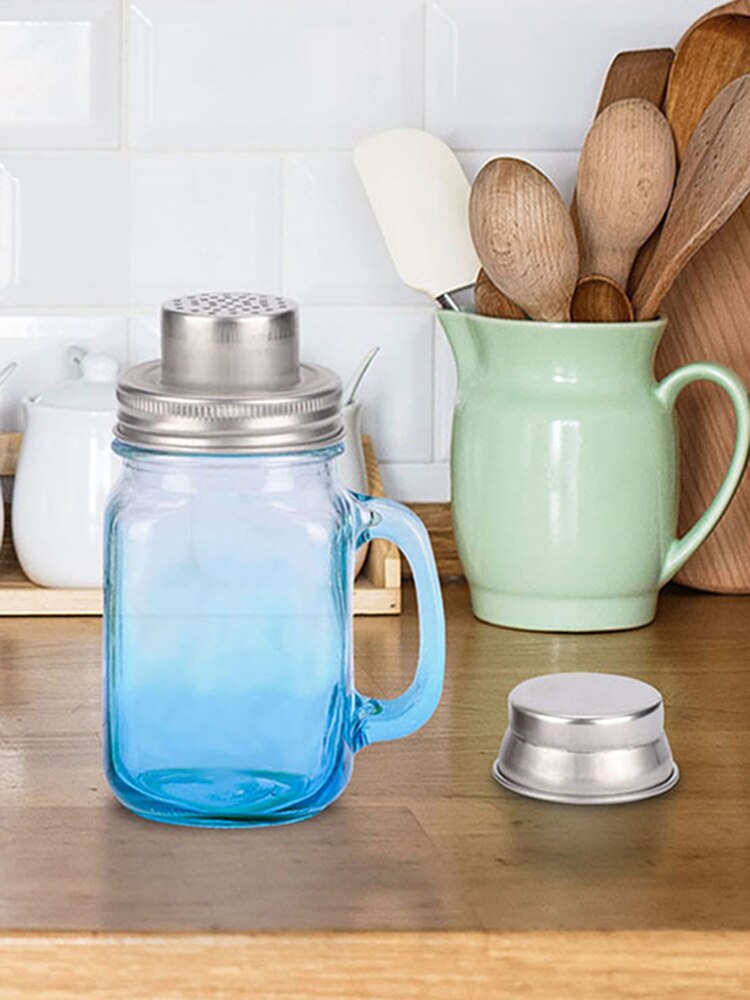 1 Kit Mason Jar Shaker Abdeckungen Regelmäßige Mason Jar Mit Shaker Top Multi-funktionale Cocktail Glas Gläschen Abdeckungen für Home