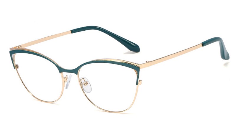 Kachawoo cat eye glasses frame women metal eyeglasses optical glasses female gold black pink ladies item: green gold frame