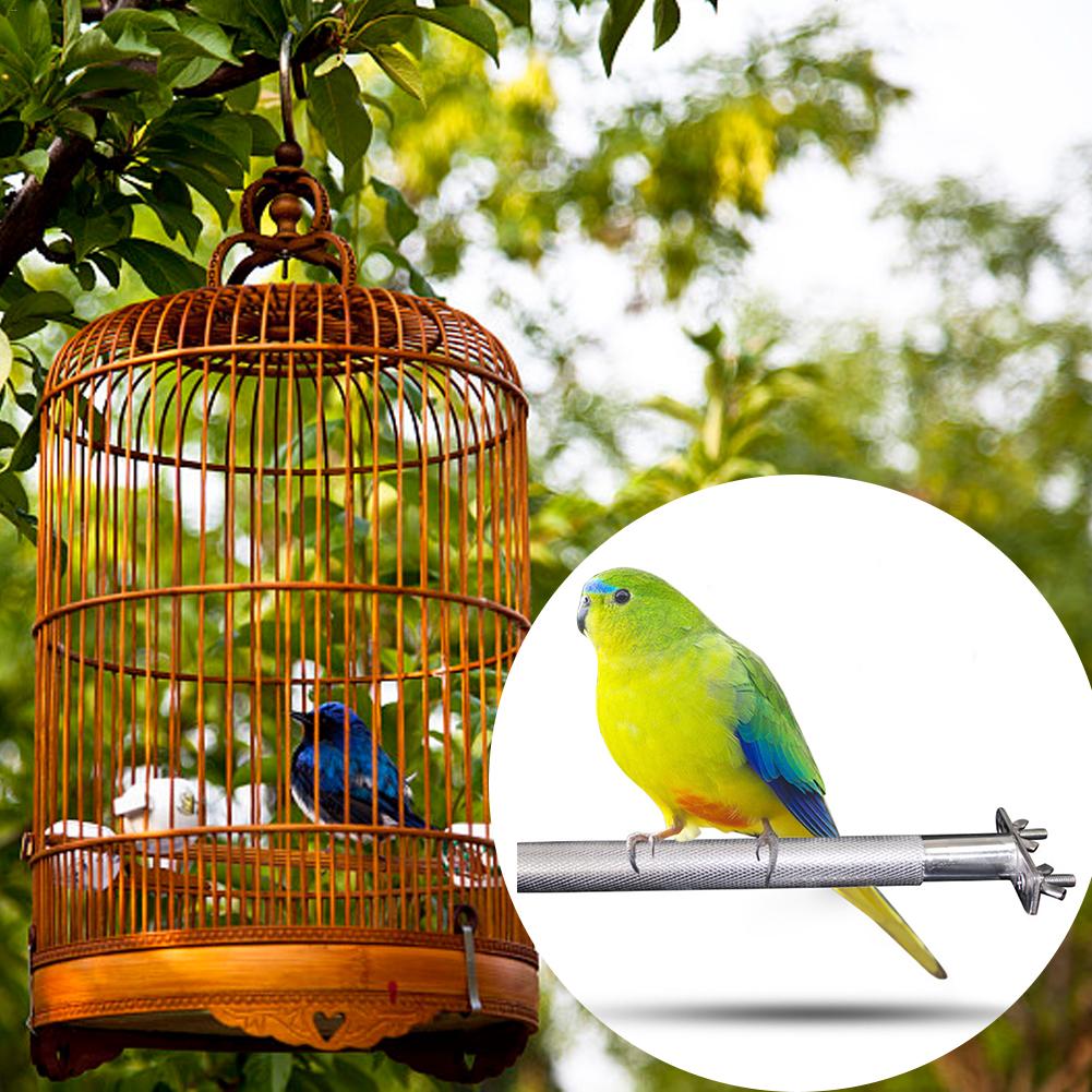 Bird Parrot Pet Stand Holder Stainless Steel Grinding Claw Pet Cage Platform Accessories Chew Toy Bird Stand Rack