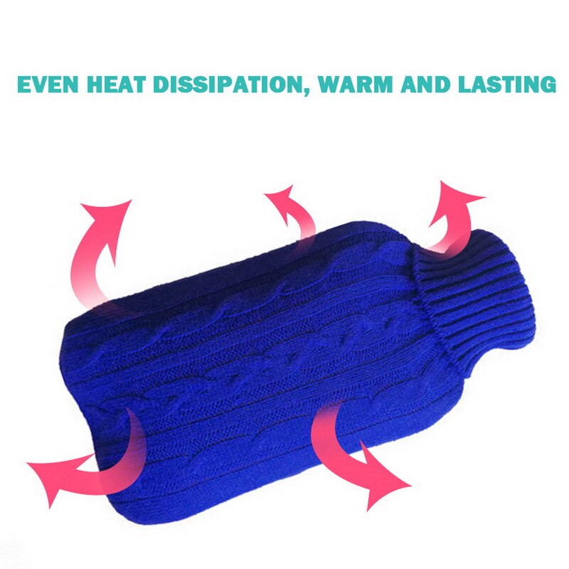 2000ml waterflessen gebreide hoes effen kleur watergevulde tas stoffen hoes handwarmer winter zachte waterfles