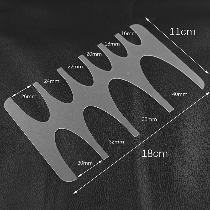 Half Transparent Plastic Leather Belt Tail Mold PVC Template V-shaped U-shaped Belt Tail Leathercraft Scribing Template