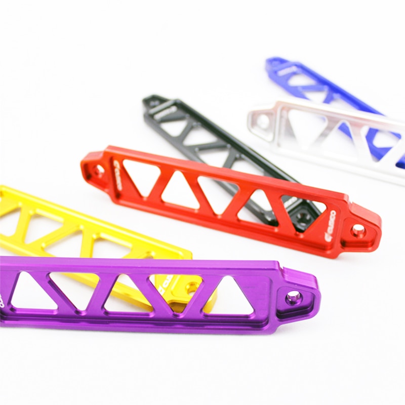 Svart, blå, röd, silver, lila 220mm/190mm bilbatteri fäste billet aluminium stag bar bilfäste batterihållare