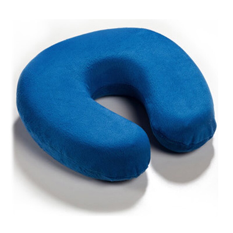 Zachte U Vormige Trage Rebound Memory Foam Reizen Nek Kussen Voor Office Vlucht Reizen Katoen Kussens Head Rest Kussen: royalblue