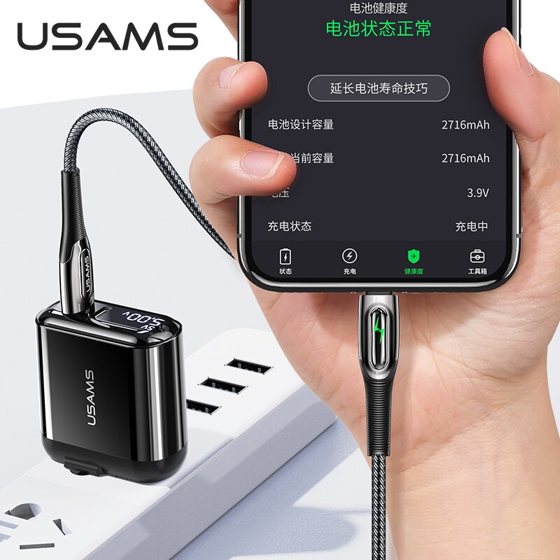 USAM Cavo Usb Smart Power Off Per il Cavo di iPhone 11 pro Max 12 Xs Xr X SE 8 7 6 più di 6s veloce cavi di ricarica Per il iPhone Caricabatterie