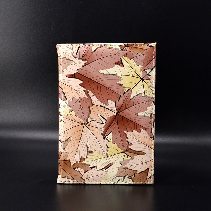 Söt lönnlöv kvinnor passfodral resor pu läderfodral för pass reseplånbok pasportskydd passportfodralhållare