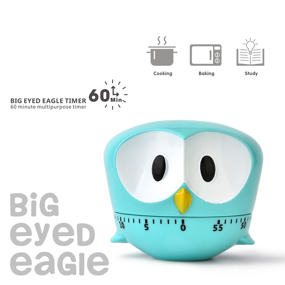Plastic Leuke Uil Cartoon Keuken Timers Koken Mechanische Home Decor Timer Schakelaar Te Gebruiken Koken Tool Countdown Timer