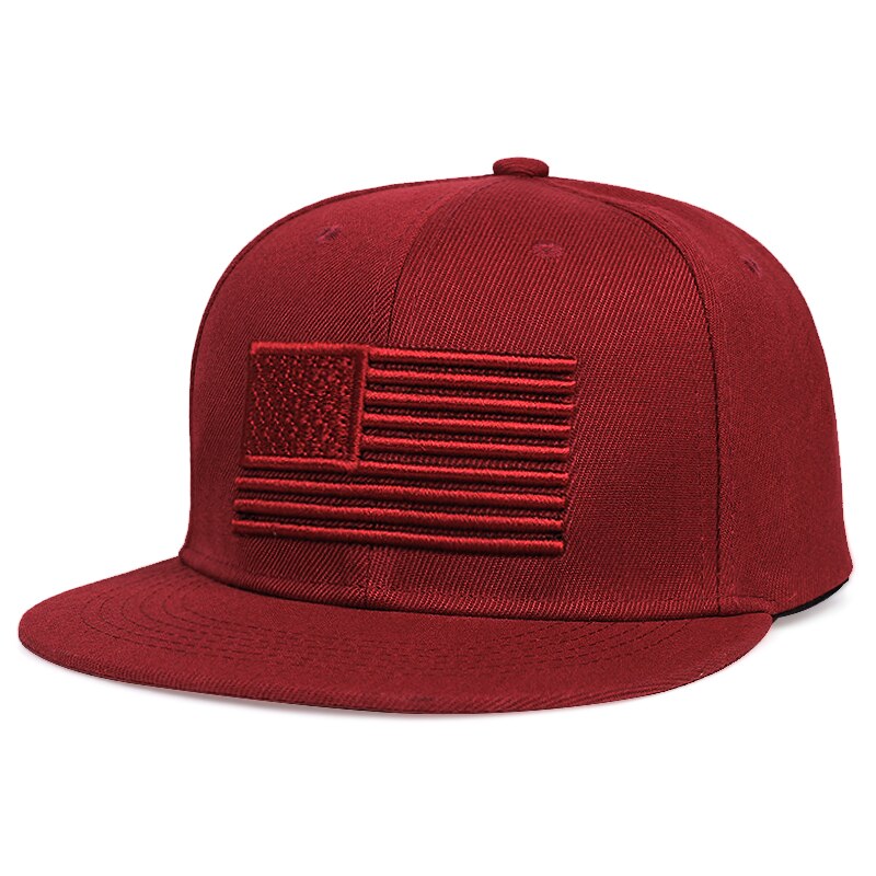 USA Flag Camouflage Baseball Cap For Men Snapback Hat Army American Flag Baseball Cap Bone Trucker Gorras: Wine Red