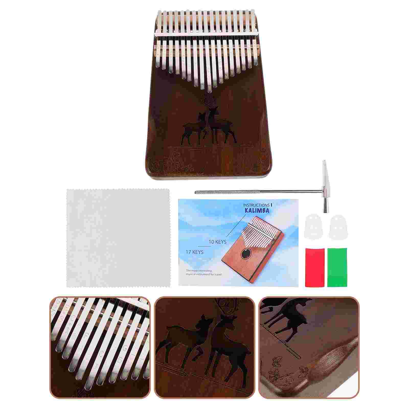 1 Set Small 17 Keys Finger Piano 17 Keys Thumb Piano for Home Student Trip Beginner