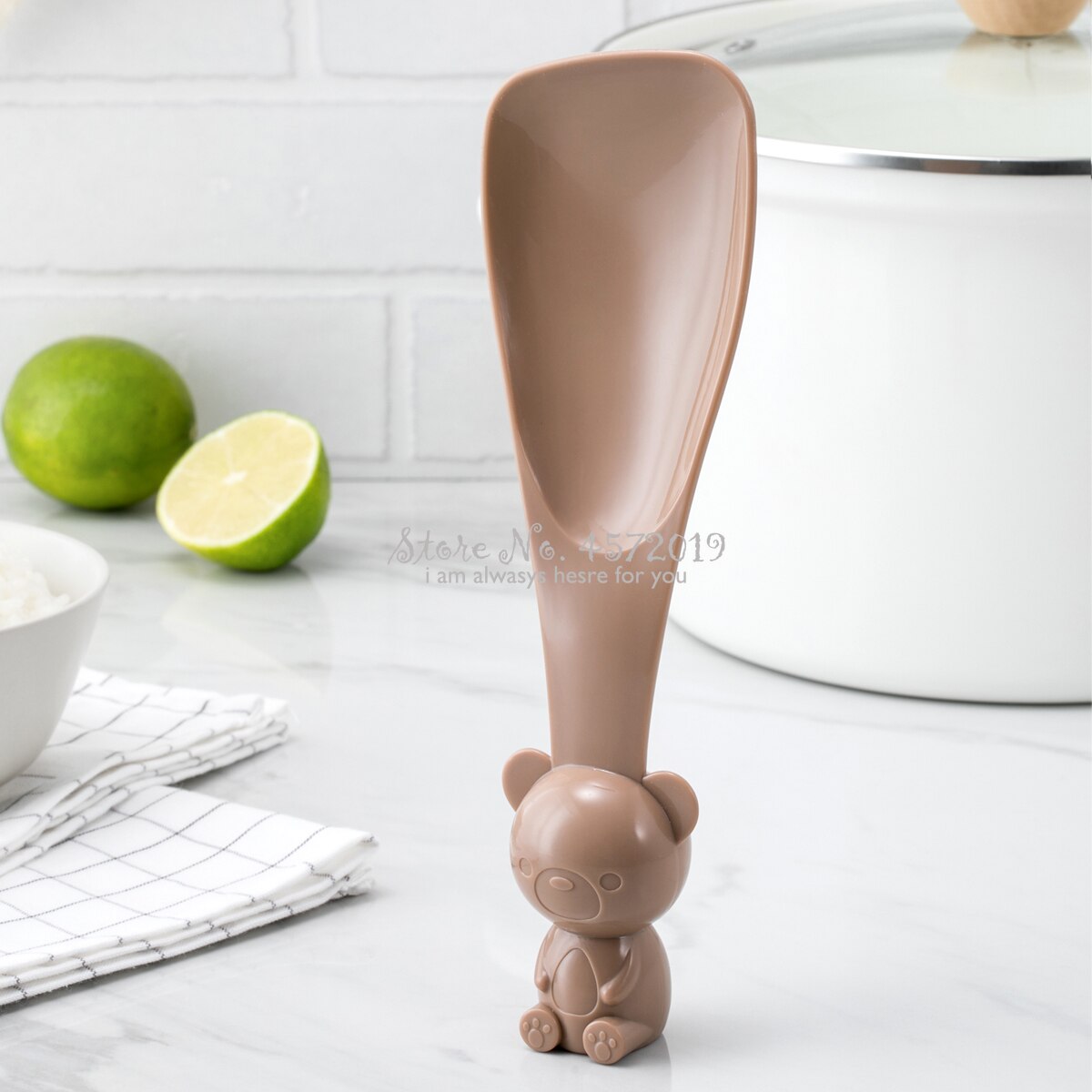 Small Bear Vertical Meal Spoon Kitchen Table Dinner Food-grade PP Electric Rice Cooker Thick and Durable