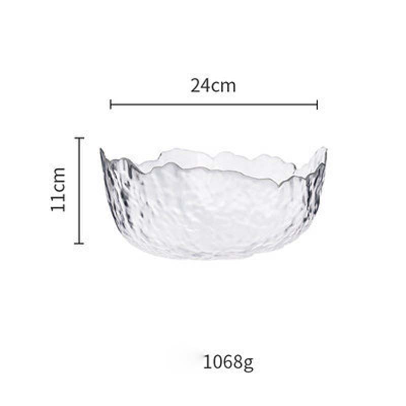 Green Code Irregular Glass Household Drawing Phnom Penh Glacier Fruit Salad Bowl Pyrex Fruit and Vegetable Plate