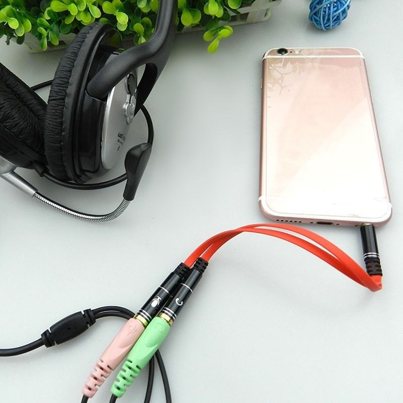 2 en 1 3.5mm prise casque Audio stéréo mâle à femelle casque écouteur micro Y séparateur câble adaptateur connecteur pour téléphone portable