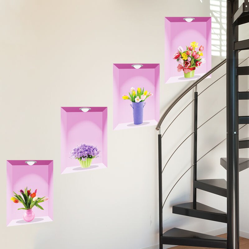 3D Sticker Badkamer Tegel Waterdicht Muursticker Drie-Dimensionale Keuken Wanddecoratie Plant Woonkamer Slaapkamer Gang Nl: Black