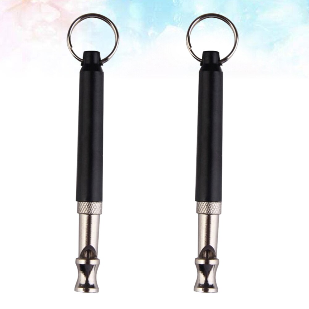 2Pcs Sonic Dog Trainer Dog Whistle Ultrasonic Sound Whistle for Dog Training Black