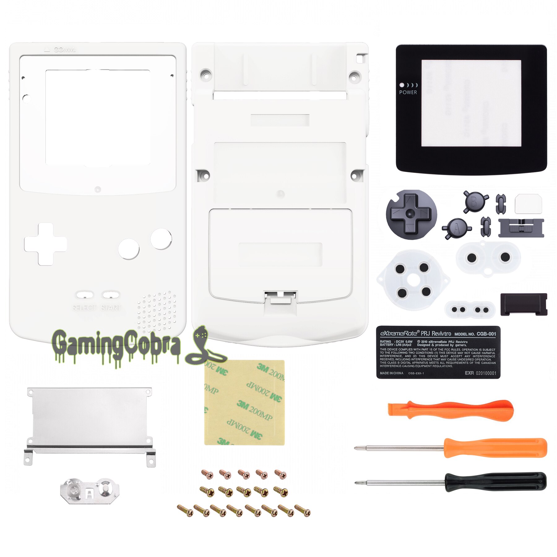 Ips Klaar Verbeterde Gbc Vervanging Volledige Shell W/Knoppen Voor Gameboy Color-Compatibel Met Zowel Ips & Standaard lcd: White