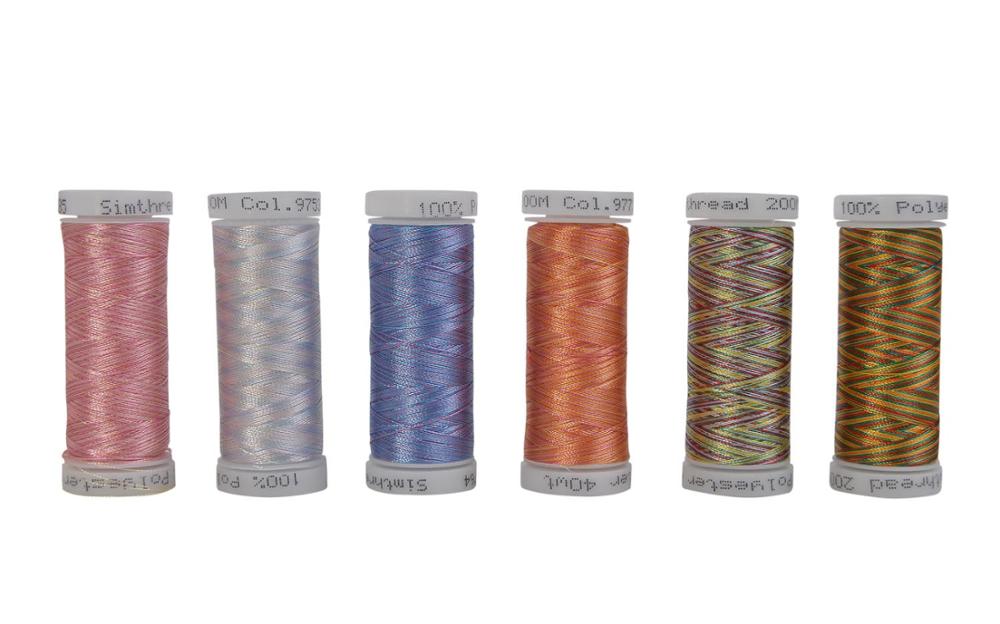Simthread linha de bordar multi-colorida, 300m/bobina, 6 peças/kit-para brother, babylock, janome, outras máquinas: 6 Colors II