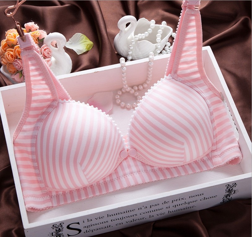 Soutien-gorge d&#39;allaitement en coton à fines rayures pour femmes enceintes, avec boucle frontale, vêtements de nuit