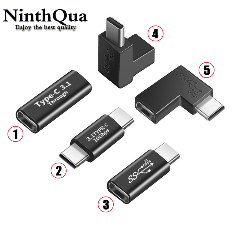 1 st 90 graders rät vinkel usb 3.1 typ c hane till hona usbc hona till hona hane till hane omvandlaradapter