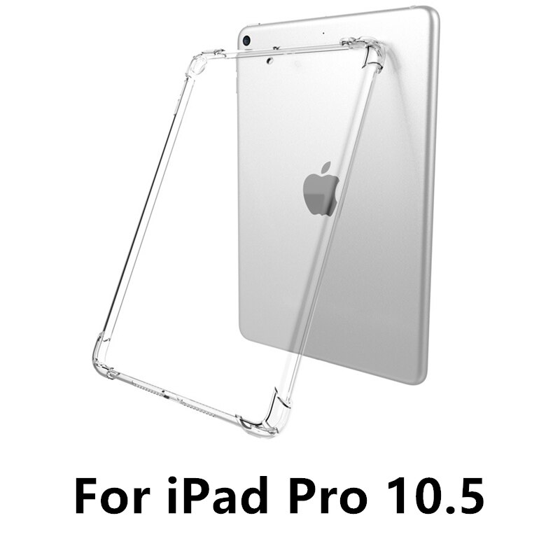 Przezroczysty pokrowiec na iPad 9.7 2017 2018 Air 2 Air 1 TPU silikonowy, odporny na wstrząsy pokrowiec na iPad 10.2 2019 Air 10.5 Pro 11 Mini 3/4/5: Pro 10.5