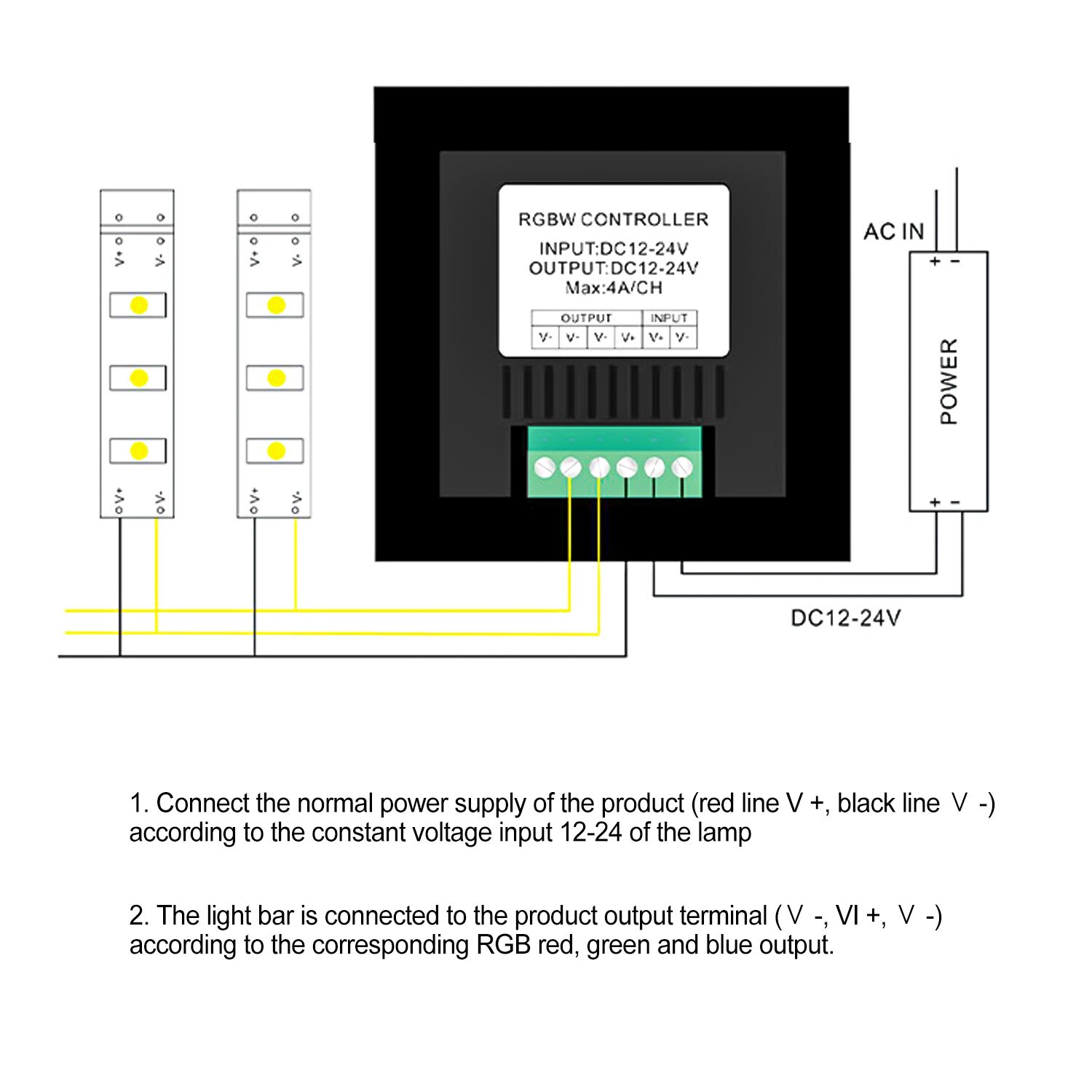 Dc 12v-24v Touch Panel Led Lights Dimmer Smart Controller white/black Wall Mounted Switch Lights Controller Hardware