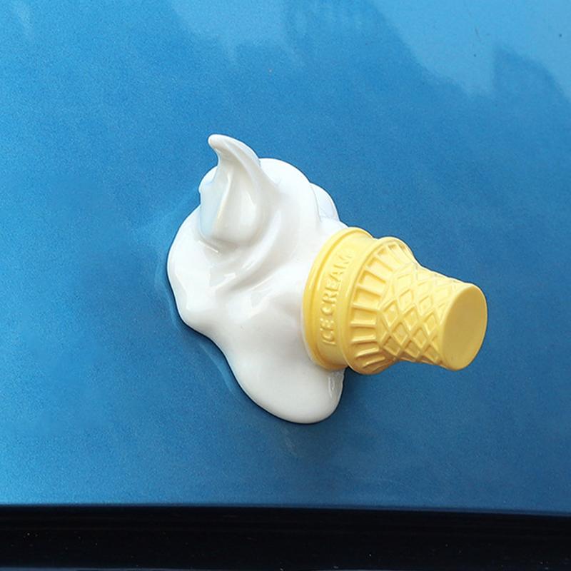 Motorcycle Hat Accessories Falling Ice Cream Spoof Motorcycle Ornament Funny Ornament For Cycling Car Dashboard Decorations