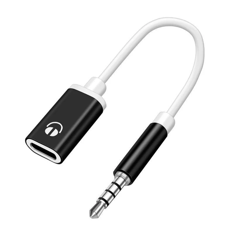 1pcs 3.5mm Male To Type-C Female Headphone Aux Cable Converter Type-C To Flat Headphone Round Head Adapter Cable