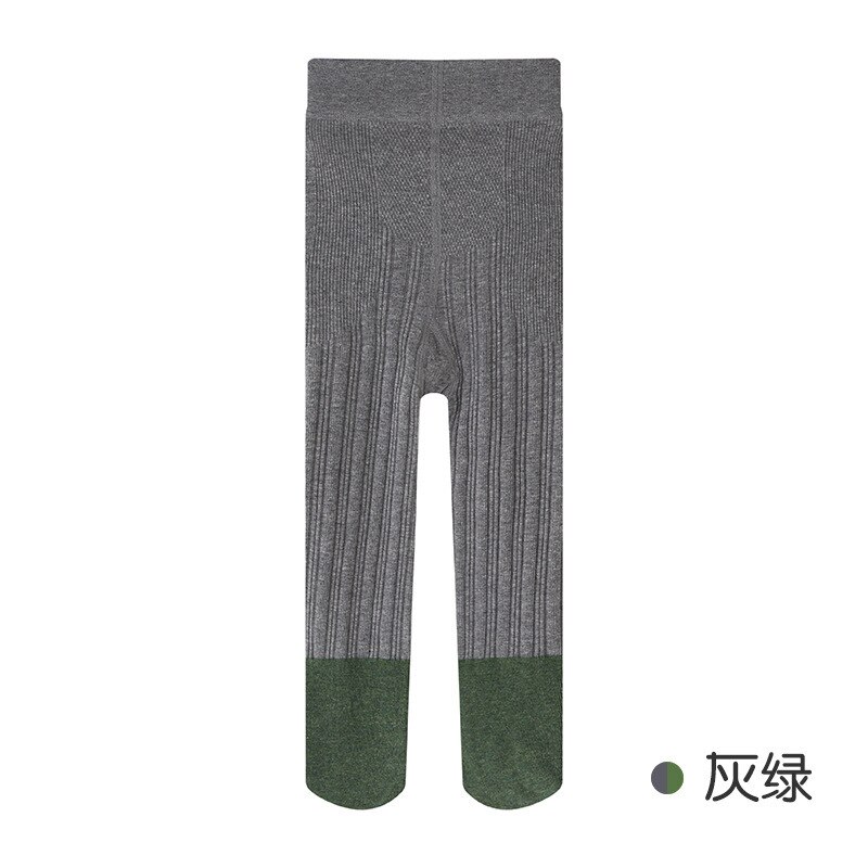 Frühling Neue Spleißen Mädchen Strumpfhosen Dual-zweck Gabelung Streifen freundlicher Boden Socken Baby Socken: grau / 0-1T