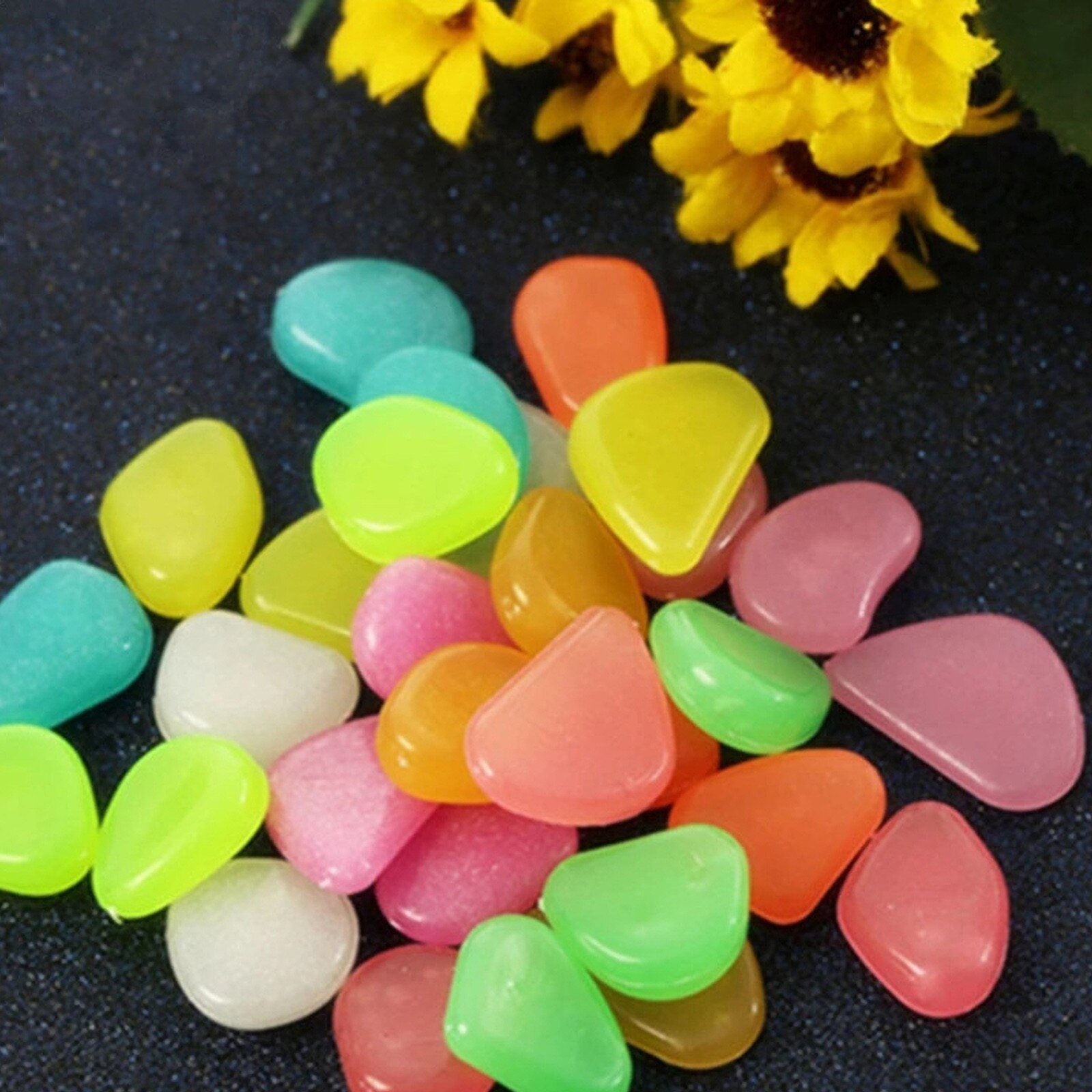 100pc Glow In The Dark Pebbles Luminous Stones Rocks For Garden Aquariums Decoration Glowing Pebbles Garden Decoration Outdoor