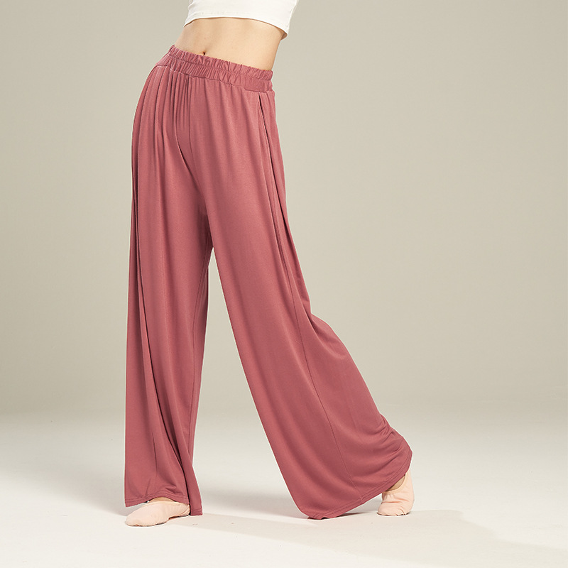 12 farben modal modern tanzen Hosen Für Frauen verlieren Breite Bein Elastische Ballett Ausbildung Hosen Hohe Taille Klassischen Tanz Damen: S / Lila