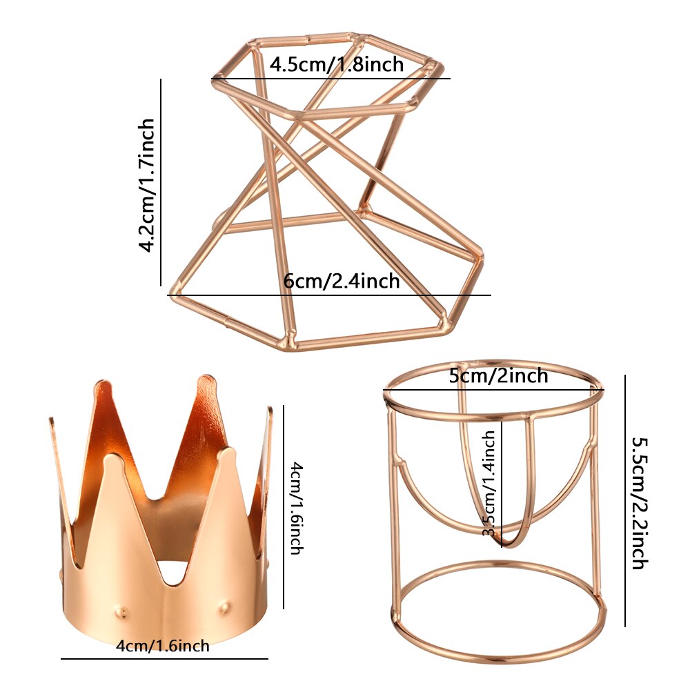 Metall Kristall Ball Basis Hexagon/Krone/Ei bilden Kugel Stein Unterstützung Anzeige Stand Figur Halfter Heimat Dekor Schreibtisch ornamente