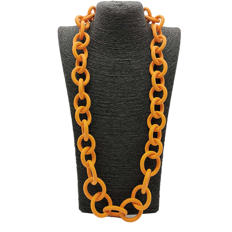 Collar gótico de goma hecho a mano, joyería geométrica de lujo de , collares con colgante redondo para mujer, cadena Multicolor para boda: Rojo-marrón