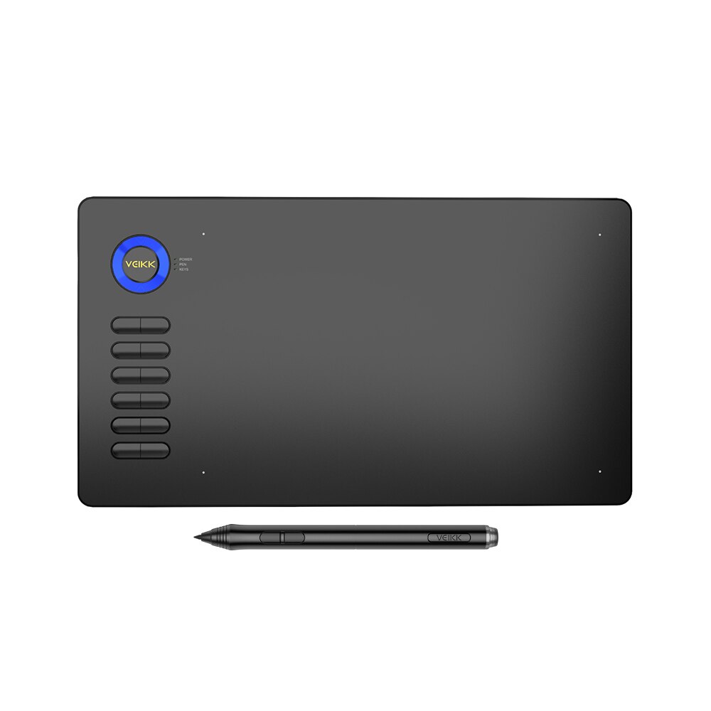 VEIKK Drawing Tablet A15 Graphic Tablet 10x6 inches Digital Drawing Tablet with 8192 Induction Levels 5080 LPI Blue Button: Blue