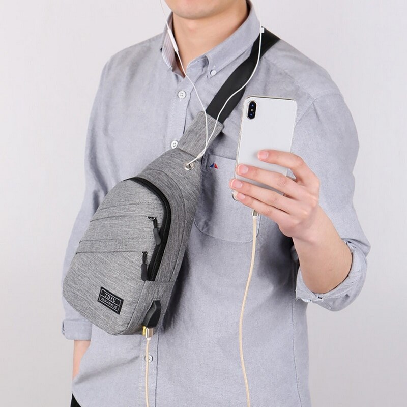Kleine Mannen Sling Bag Borst Tas Toevallige Canvas Crossbody Bag Messenger Schoudertas Reizen Mode Mannen Waterdichte Heuptas