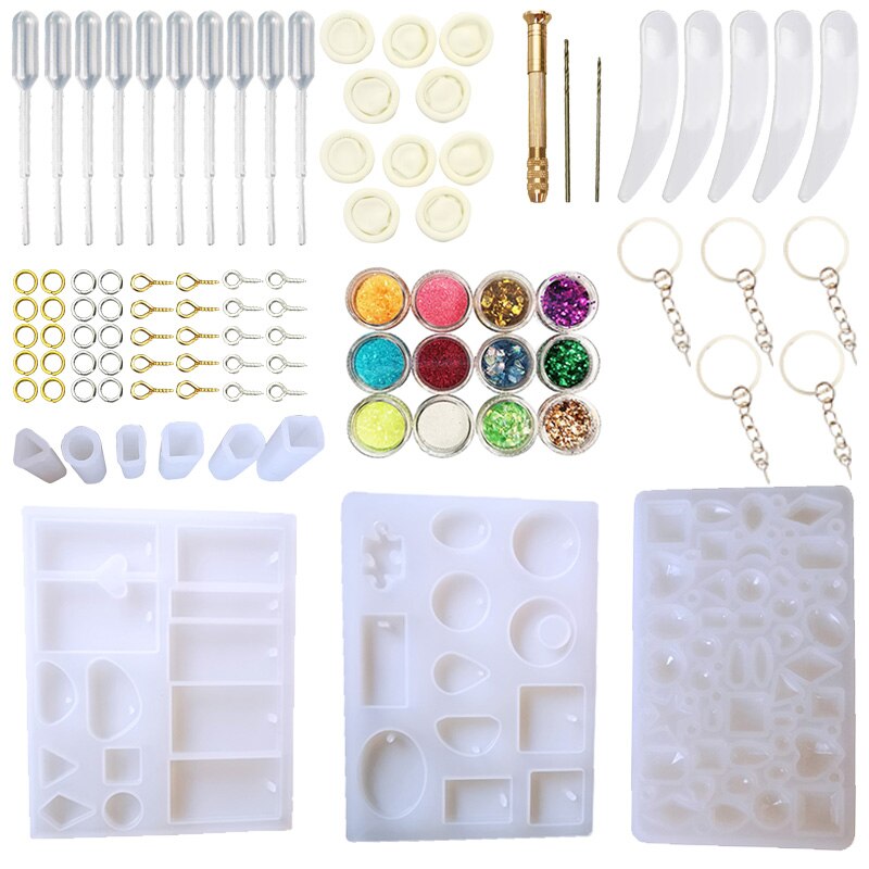 DIY Hanger Sieraden Casting Mallen, Siliconen Hars Sieraden Mallen Set DIY Maken Tool Crafting Hanger Oorbellen: Default Title