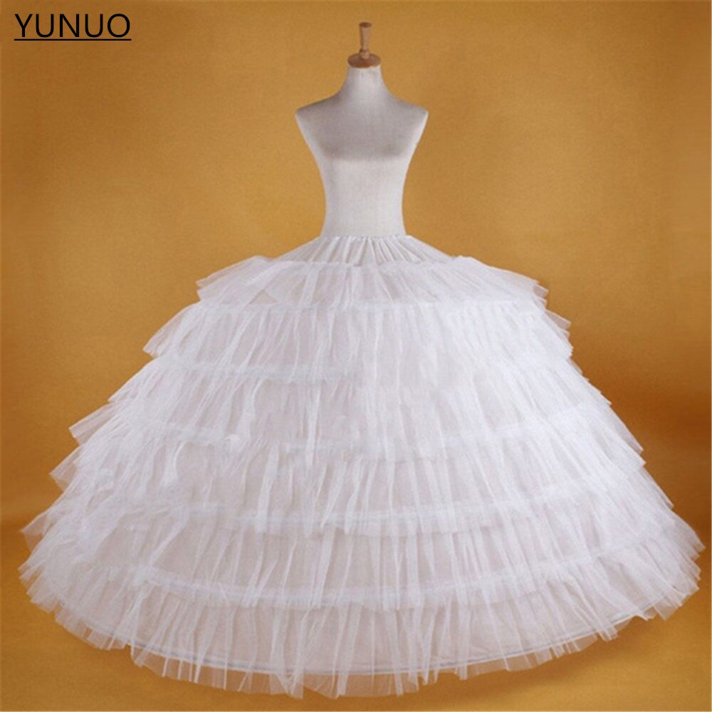 YUNUO White Petticoats for Wedding Dress 6 Hoops Tulle Adjustable Ball Gown Bridal Prom Crinolina Vestido De Novia In Stock