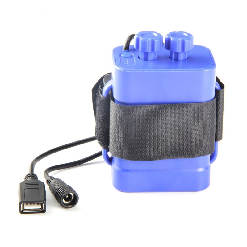 6 section 18650 battery box 18650 battery pack 5VUSB/8.4VDC dual interface 18650 waterproof battery box: blue