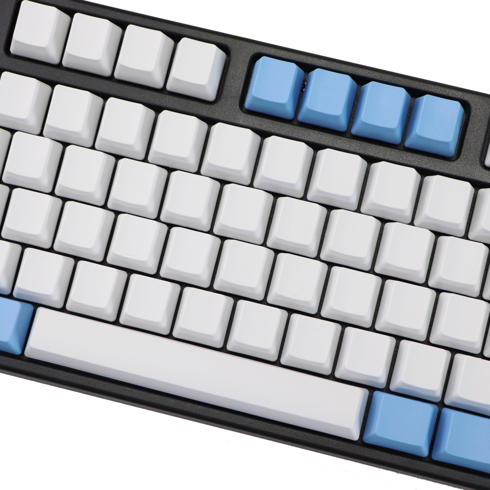 Blank 87 keys ANSI ISO layout Thick PBT Keycap White Blue Raindrop color matching keycaps OEM