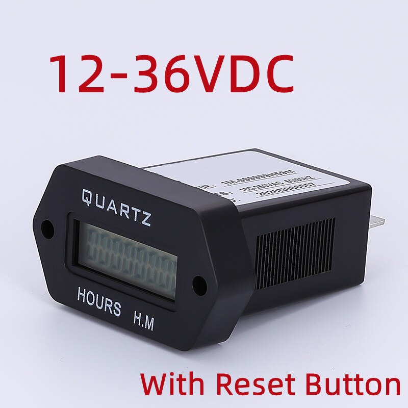 Electromechanical Hour Meter Counter: LCD 12-36V Reset