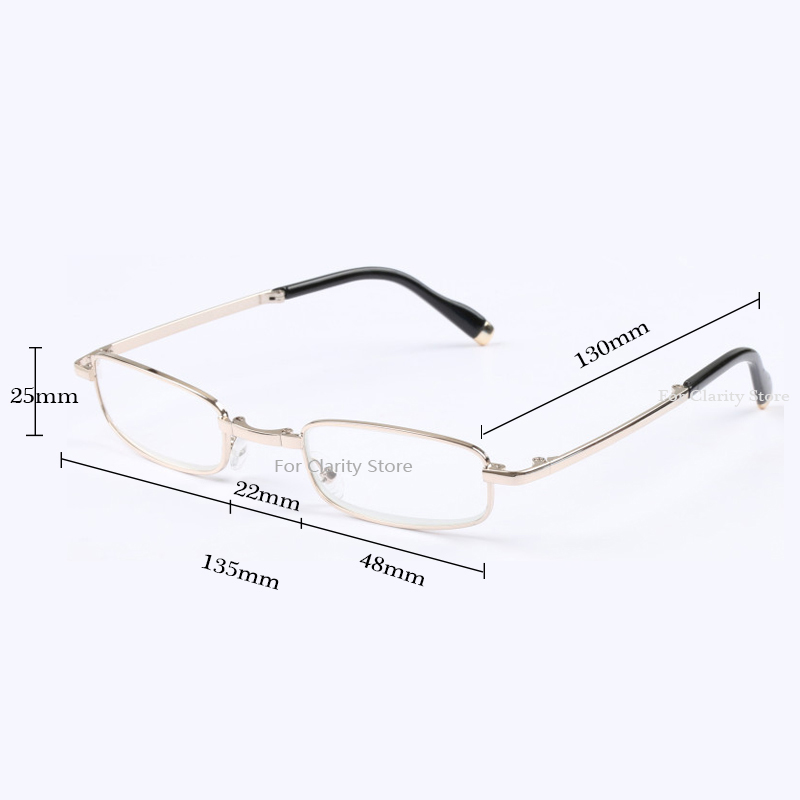 Gafas de lectura plegables elegantes y portátiles para mujer, patillas plegables con estuche, Clip para cinturón, gafas para presbicia