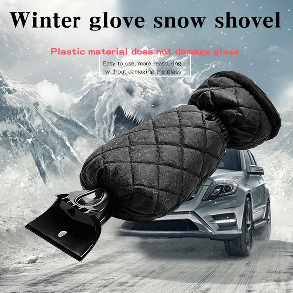 Ice Scraper Mitt 2 In 1 Winter Warm Gloves Snow Shovel Snow Brush Car Windshield Snow Scraper For Remove Snow/Frost/Ice